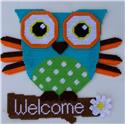 Pattern Leaflet, Colorful Owl Welcome Sign by Plastic-Canvas-Kits.com