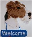 Pattern Leaflet, Wire Fox Terrier Welcome Sign by Plastic-Canvas-Kits.com