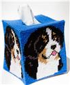 Pattern Leaflet, Bernese Mountain Dog Tissue Topper by Plastic-Canvas-Kits.com