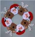 Christmas Santa and Reindeer Wreath