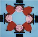 Thanksgiving Pilgrims and Pumpkins Wreath