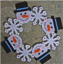 Pattern Leaflet, Snowman and Snowflakes Wreath by Plastic-Canvas-Kits.com