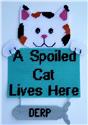 Pattern Leaflet, A Spoiled Cat Lives Here-Personalized-Wall Hanging by Plastic-Canvas-Kits.com