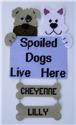 Pattern Leaflet, Spoiled Dogs Live Here-Personalized-Wall Hanging by Plastic-Canvas-Kits.com