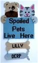 Pattern Leaflet, Spoiled Pets Live Here-Personalized-Wall Hanging by Plastic-Canvas-Kits.com