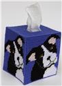 Pattern Leaflet, Black and White Pitbull Puppy Tissue Topper by Plastic-Canvas-Kits.com