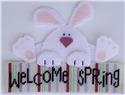 Pattern Leaflet, Welcome Spring Bunny Wall Hanging by Plastic-Canvas-Kits.com