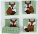 Pattern Leaflet, Fox Coaster Set by Plastic-Canvas-Kits.com