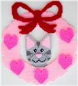 Pattern Leaflet, Valentine's Day Wreath with Cat by Plastic-Canvas-Kits.com
