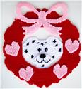 Pattern Leaflet, Valentine's Day Wreath with Dog by Plastic-Canvas-Kits.com
