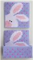 Pattern Leaflet, Peeking Easter Bunny Coaster Set by Plastic-Canvas-Kits.com