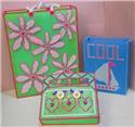 Pattern Leaflet, Colorful Canvas Totes by Mary T. Cosgrove