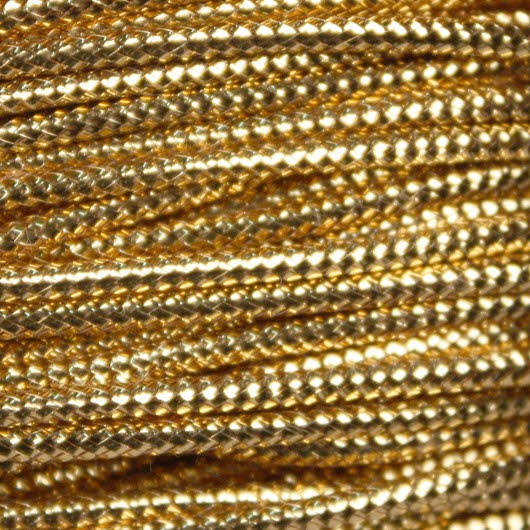Solid Gold Metallic Cord Plastic Canvas Yarn