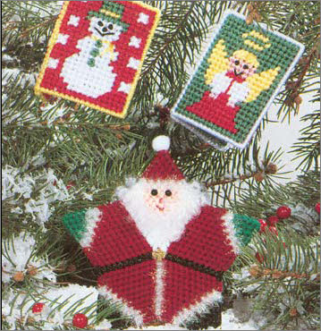 Tobin Design Works - Kit Da Cucito Per Decorazioni Natalizie Santa In Tela Plastica, Set Da 6, 7,6x10cm - 4