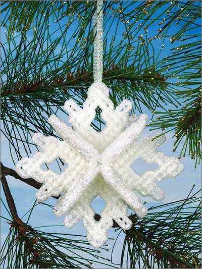 Plastic Canvas Pattern, Christmas Ornaments, Snowflake Ornaments, Vintage  Crafts Pattern, Plastic Canvas Hanging Snowflakes 10-mesh 