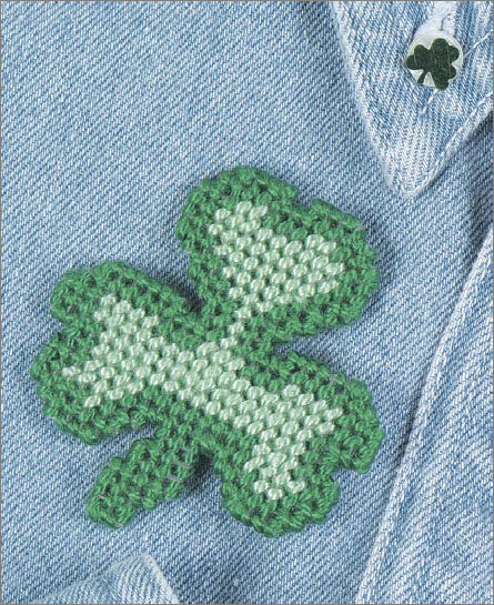 Shamrock Pin Plastic Canvas Pattern