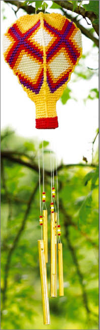 Hot-Air Balloon Wind Chime | Plastic Canvas Pattern