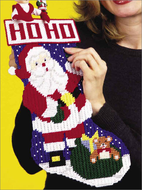 "Santa’s Coming Stocking" | Plastic Canvas Pattern