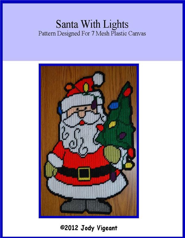 Santa With Lights Plastic Canvas Pattern