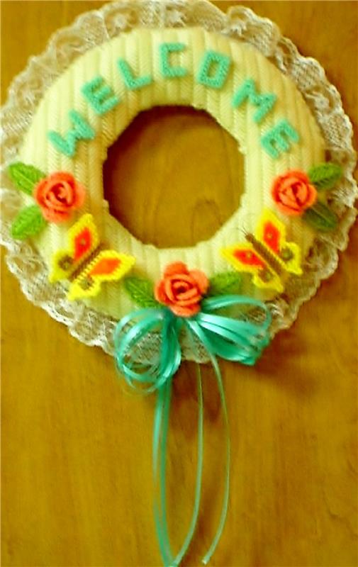 butterflies and roses welcome wreath