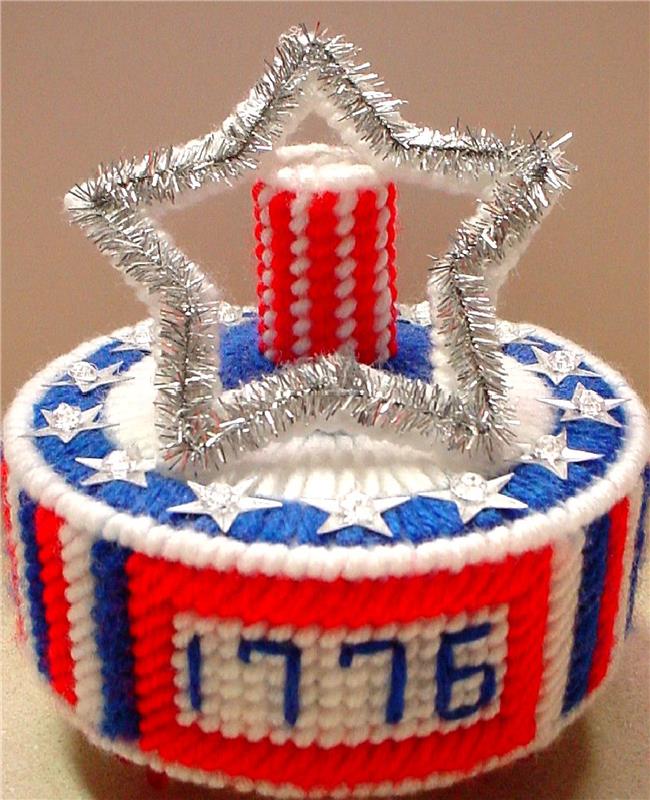 "4th of July Music Box" | Plastic Canvas Pattern