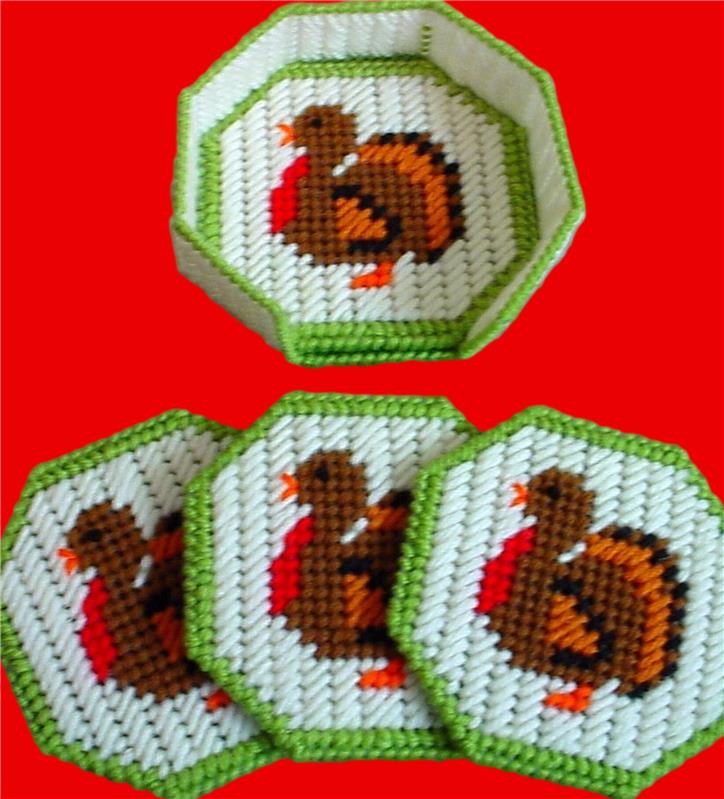 "Thanksgiving Coaster Set" Plastic Canvas Pattern