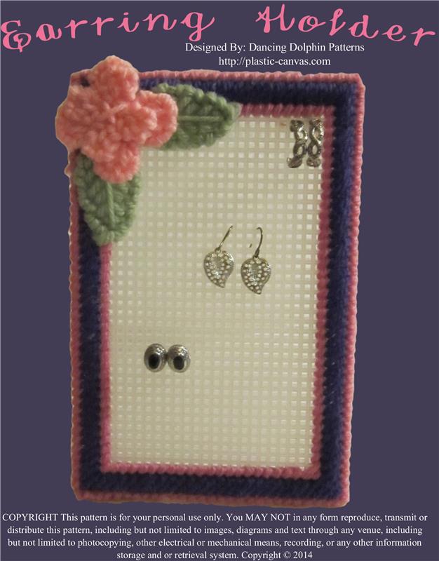 "Earring Holder" Plastic Canvas Pattern