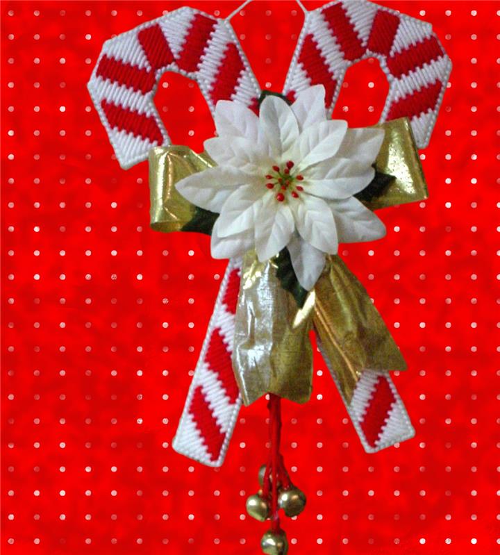 "Candycane Door Hanger" Plastic Canvas Pattern