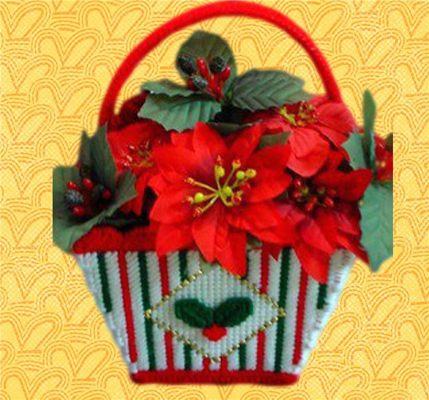 christmas holly basket centerpiece