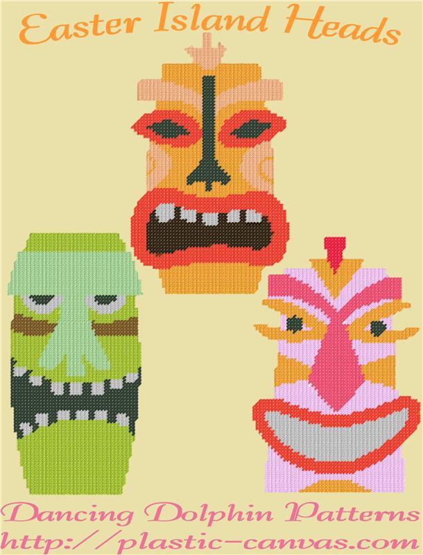 "Easter Island Heads" Plastic Canvas Pattern