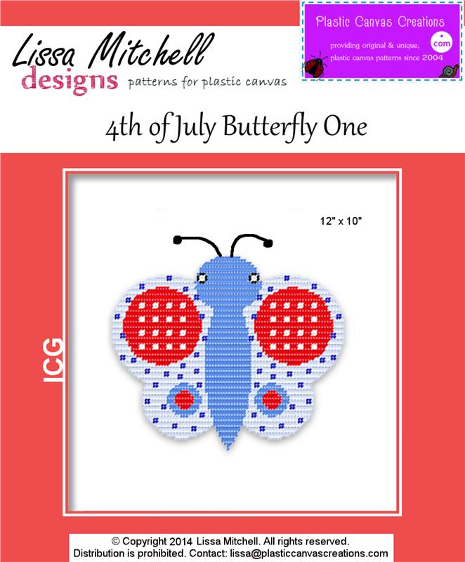 "4th of July Butterfly One" | Plastic Canvas Pattern