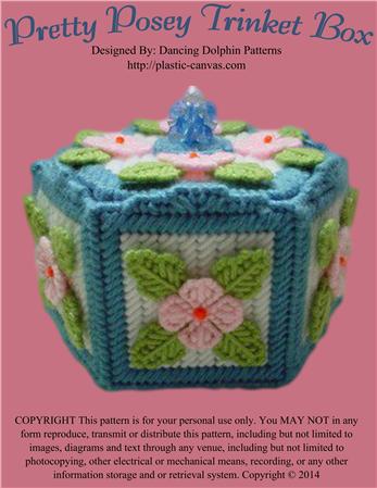 Pretty Posey Trinket Box | Plastic Canvas Pattern