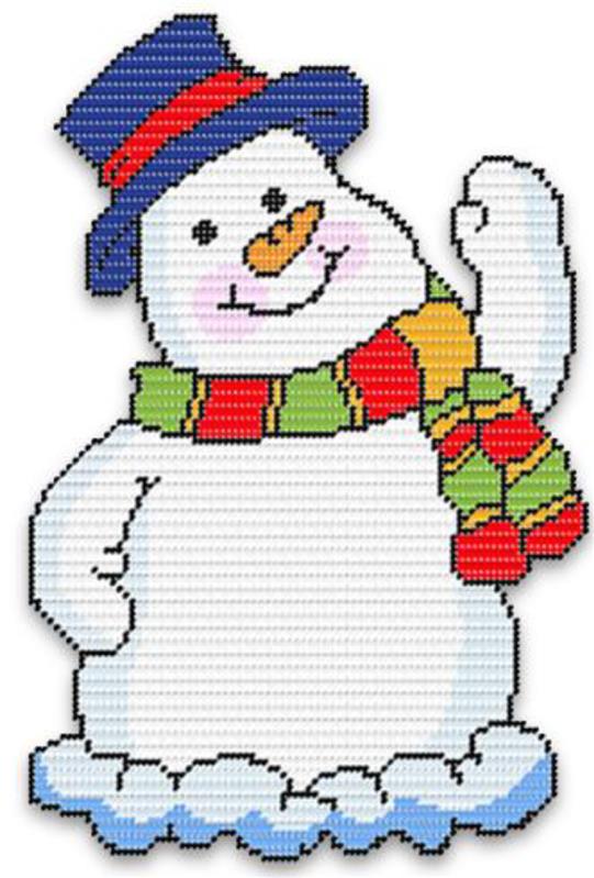 "A Happy Snowman" Plastic Canvas Pattern