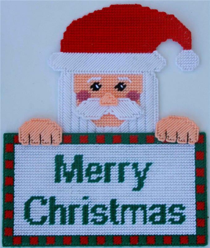 "Merry Christmas" Santa | Plastic Canvas Pattern