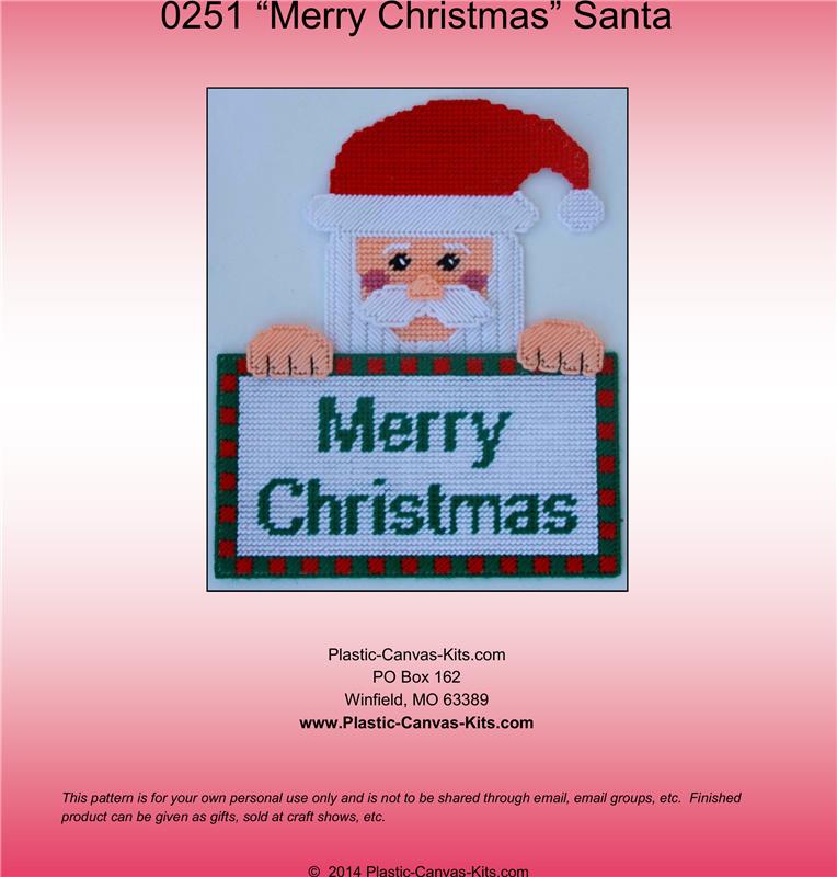 "Merry Christmas" Santa | Plastic Canvas Pattern