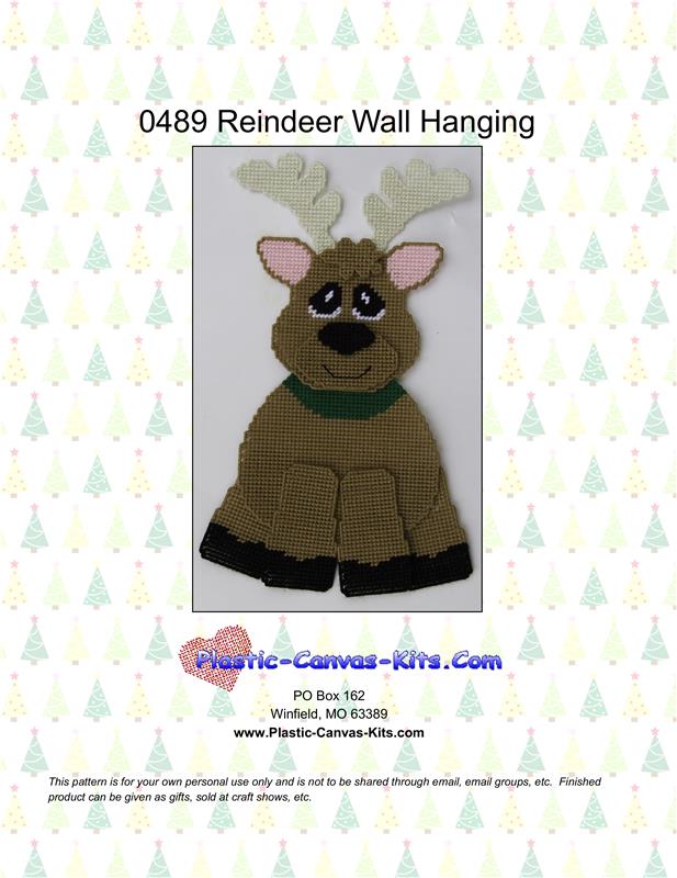 "Reindeer Wall Hanging" Plastic Canvas Pattern
