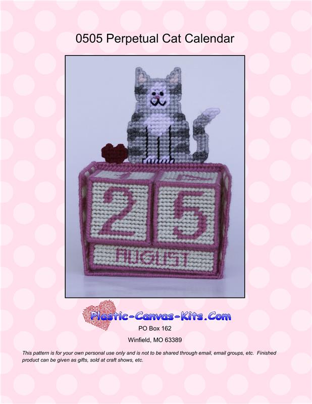 Perpetual Cat Calendar Plastic Canvas Pattern perpetual-cat-calendar-plastic-canvas-pattern