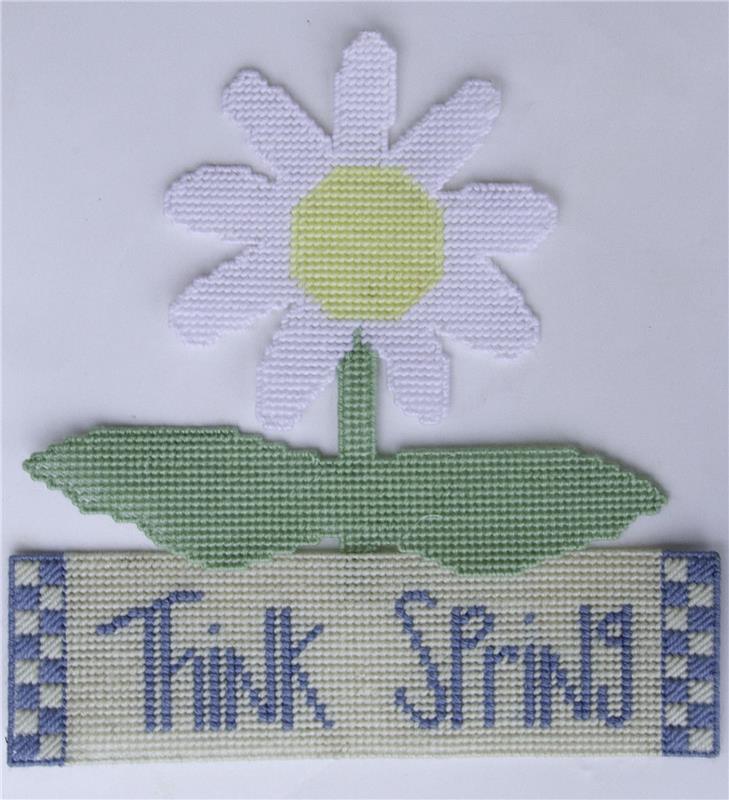 "Think Spring Wall Hanging" Plastic Canvas Pattern