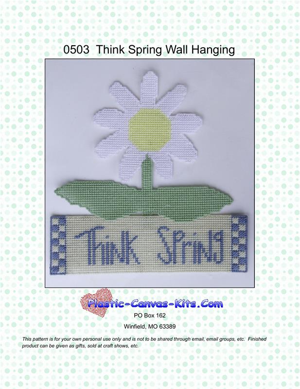 "Think Spring Wall Hanging" Plastic Canvas Pattern