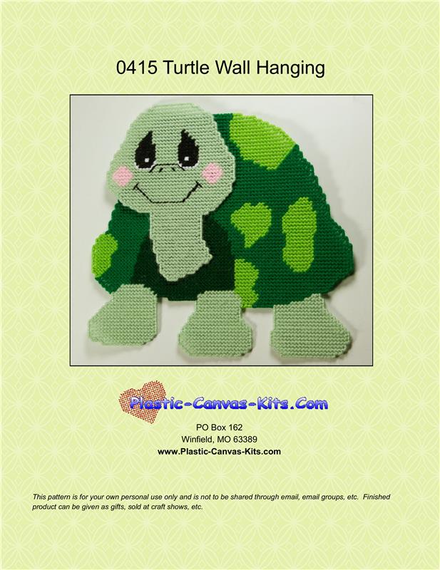 "Turtle Wall Hanging" Plastic Canvas Pattern