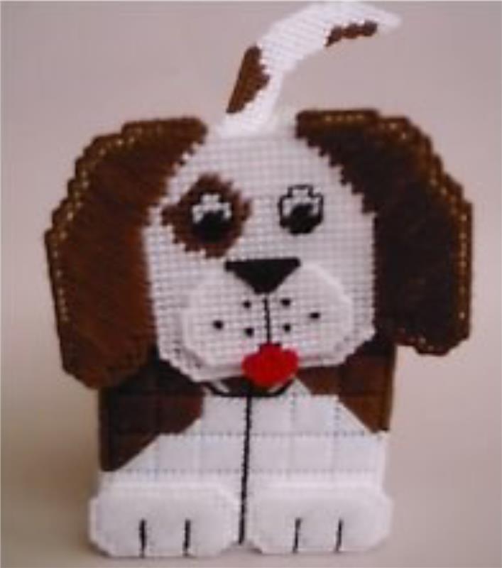 "Puppy Dog Tissue Topper" Plastic Canvas Pattern