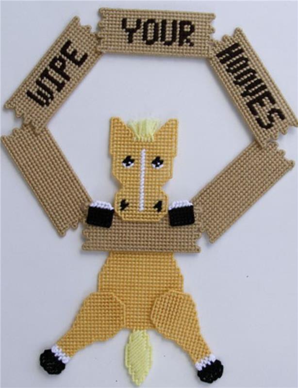 "Wipe your Hooves" Horse Plastic Canvas Pattern