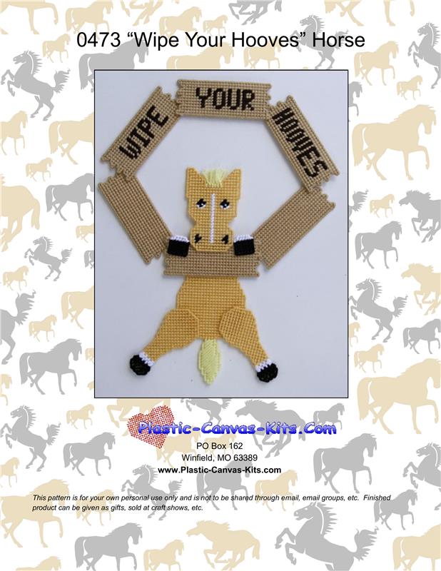 "Wipe your Hooves" Horse Plastic Canvas Pattern