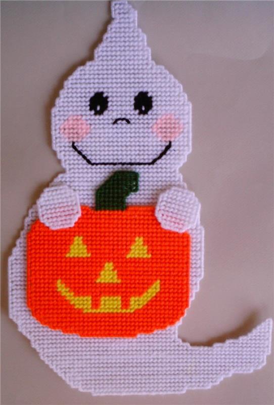 "Halloween Ghost and Pumpkin Wall Hanging"