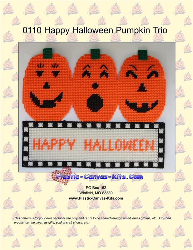 "Happy Halloween Pumpkin Trio"