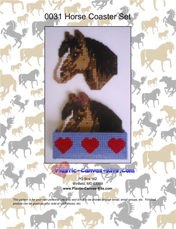 "Horse Coaster Set" Plastic Canvas Pattern