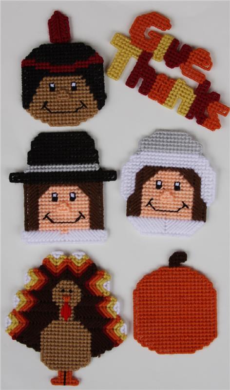 Thanksgiving Magnets Plastic Canvas Pattern