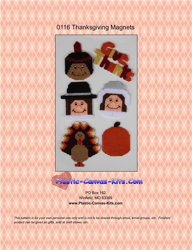 "Thanksgiving Magnets" | Plastic Canvas Pattern