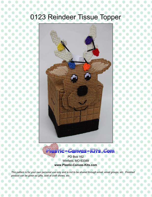 "Reindeer Tissue Topper" Plastic Canvas Pattern