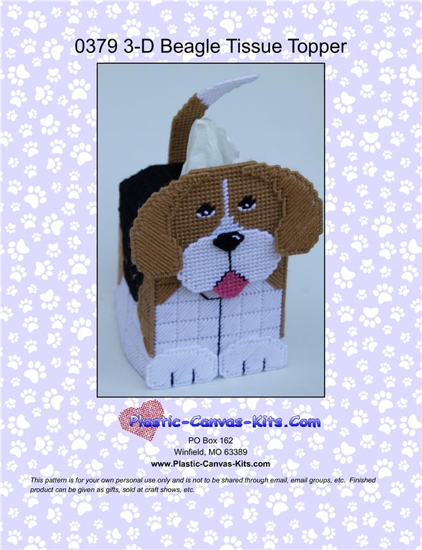 Golden Retriever 3-D Dog Tissue Topper-Plastic Canvas Pattern or Kit